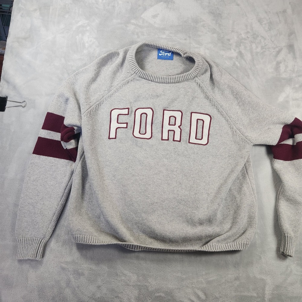 Ford x Pacsun Knit Sweater Cropped Boxy Fit Retro Streetwear - Size M